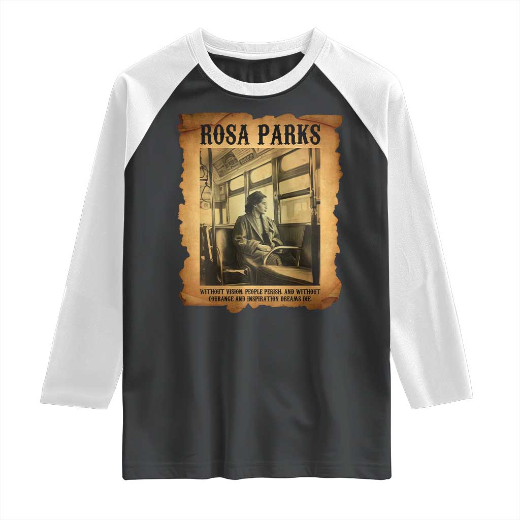 Rosa Parks Quote Raglan Shirt Black Movement Protest TS14 Black White Print Your Wear