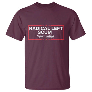 Radical Left Scum T Shirt Political Sarcastic Quote TS14 Maroon Print Your Wear