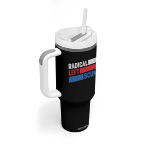 Radical Left Scum Tumbler With Handle Sarcastic Political Quote American Flag TS14 Print Your Wear