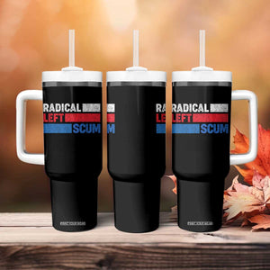 Radical Left Scum Tumbler With Handle Sarcastic Political Quote American Flag TS14 Print Your Wear