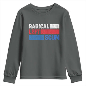 Radical Left Scum Youth Sweatshirt Sarcastic Political Quote American Flag TS14 Dark Heather Print Your Wear