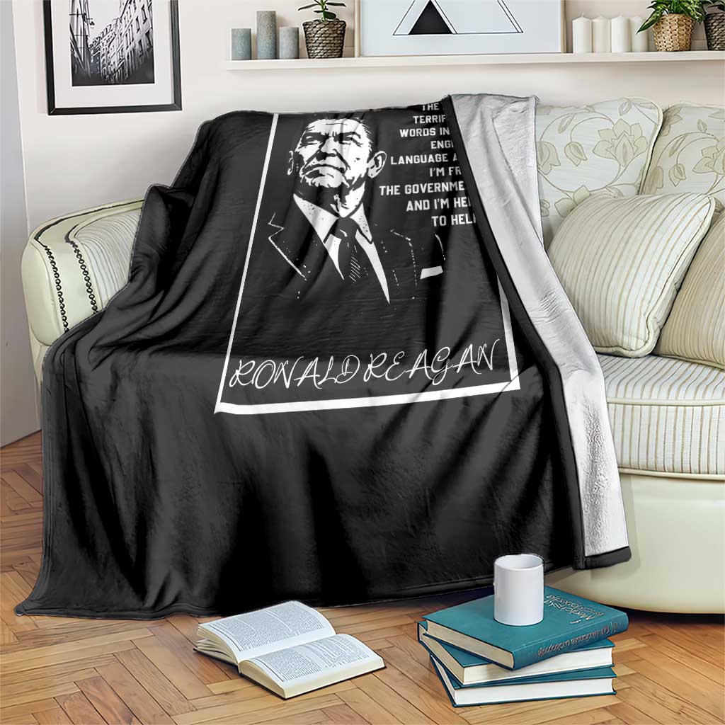 Ronald Reagan Quote Throw Blanket American Flag US President TS14 Print Your Wear