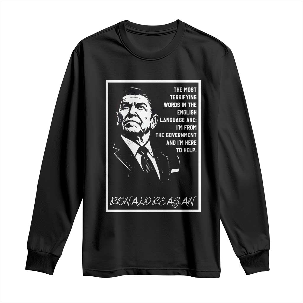 Ronald Reagan Quote Long Sleeve Shirt American Flag US President TS14 Black Print Your Wear