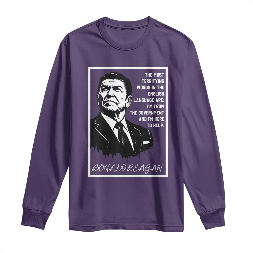 Ronald Reagan Quote Long Sleeve Shirt American Flag US President TS14 Purple Print Your Wear