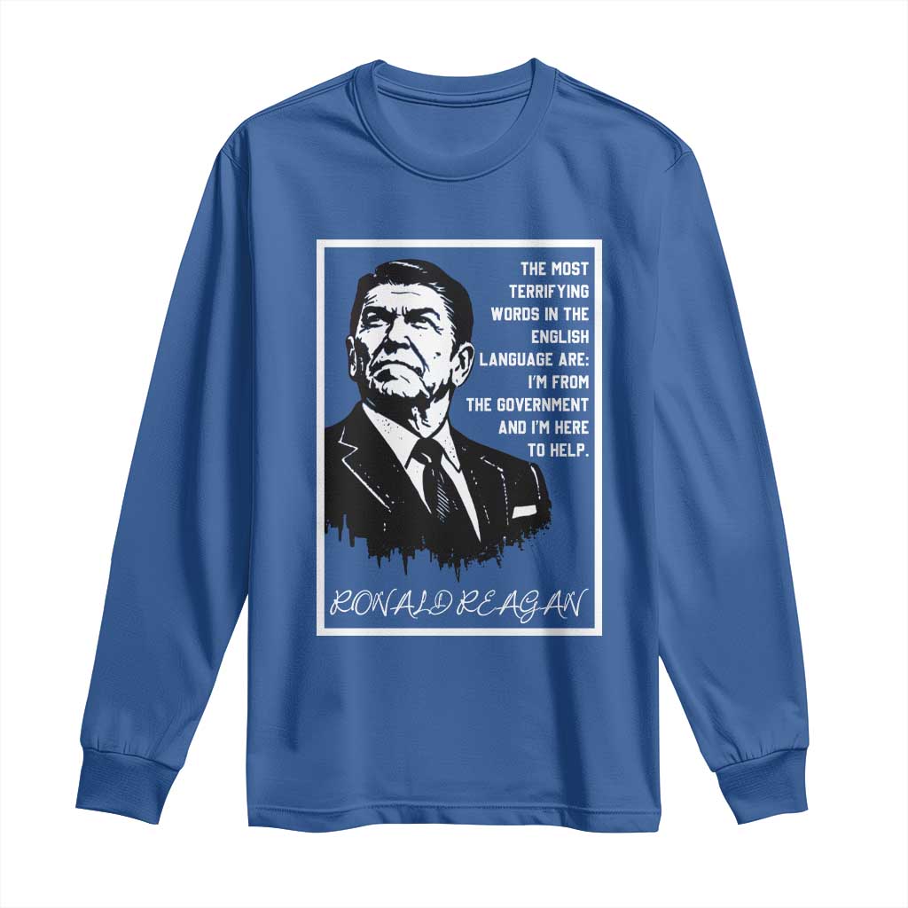 Ronald Reagan Quote Long Sleeve Shirt American Flag US President TS14 Royal Blue Print Your Wear