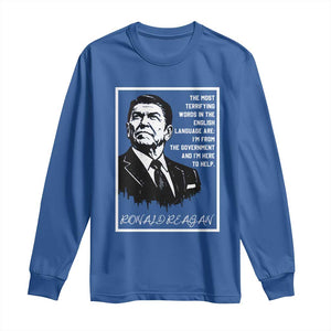 Ronald Reagan Quote Long Sleeve Shirt American Flag US President TS14 Royal Blue Print Your Wear