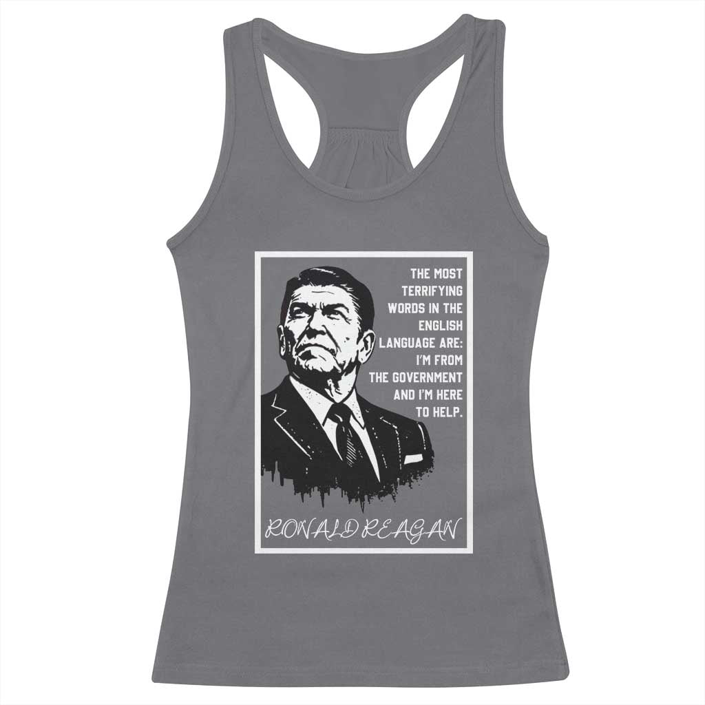 Ronald Reagan Quote Racerback Tank Top American Flag US President TS14 Charcoal Print Your Wear