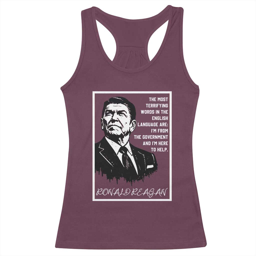 Ronald Reagan Quote Racerback Tank Top American Flag US President TS14 Maroon Print Your Wear
