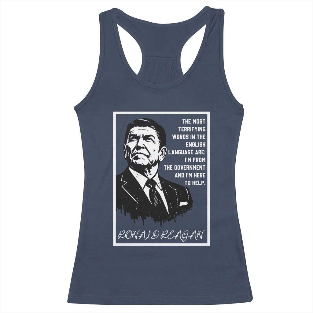 Ronald Reagan Quote Racerback Tank Top American Flag US President TS14 Navy Print Your Wear