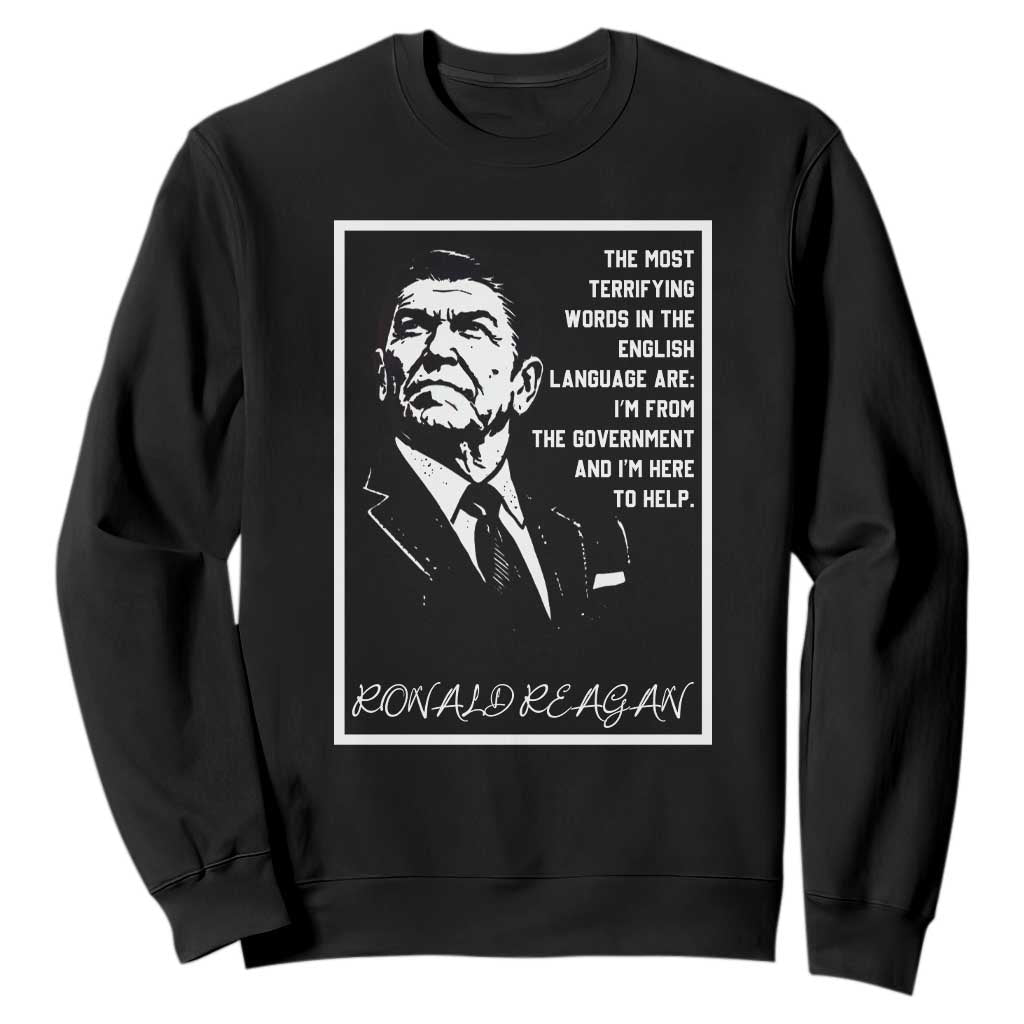 Ronald Reagan Quote Sweatshirt American Flag US President TS14 Black Print Your Wear