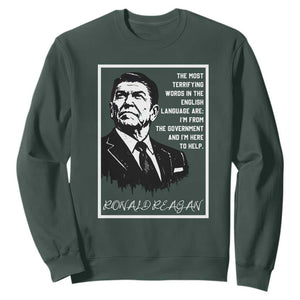 Ronald Reagan Quote Sweatshirt American Flag US President TS14 Dark Forest Green Print Your Wear