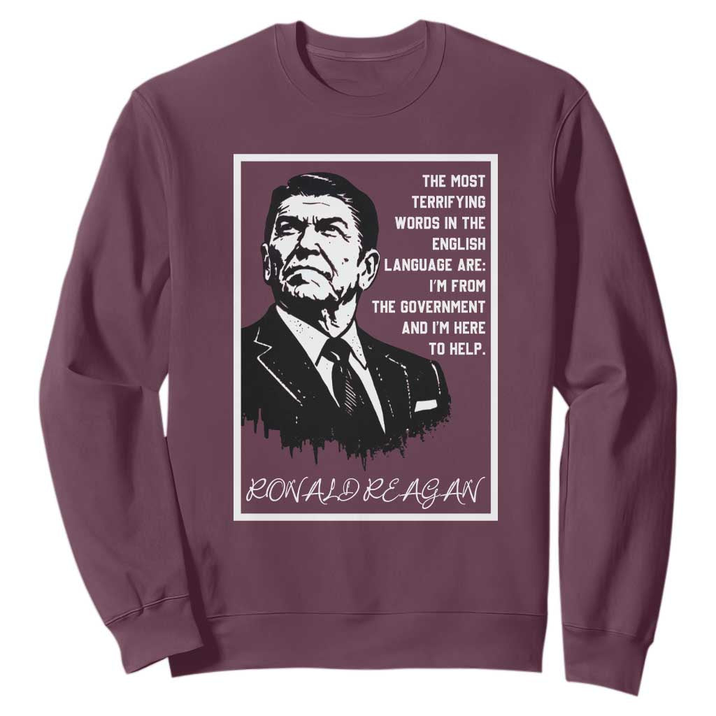 Ronald Reagan Quote Sweatshirt American Flag US President TS14 Maroon Print Your Wear