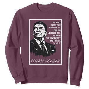 Ronald Reagan Quote Sweatshirt American Flag US President TS14 Maroon Print Your Wear