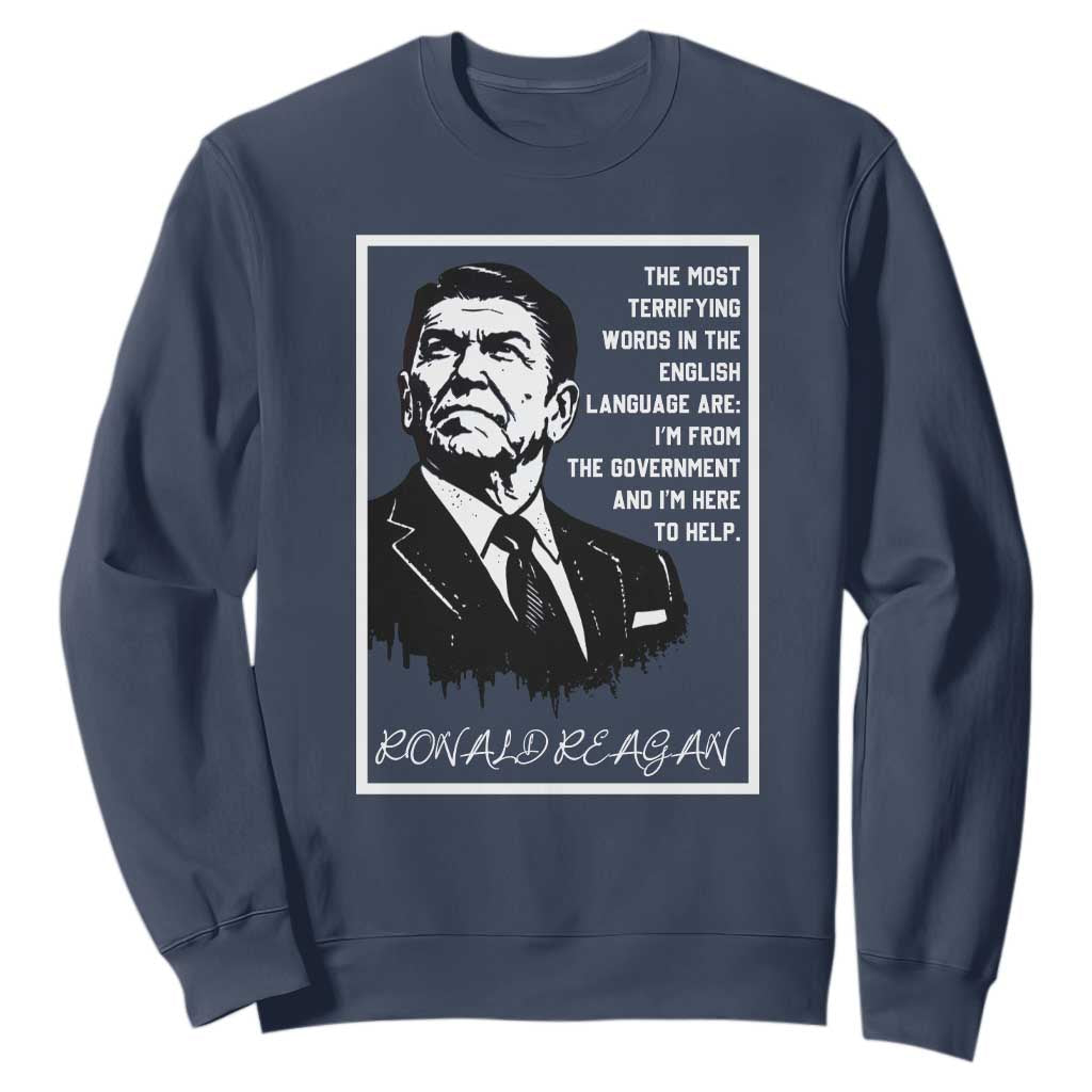 Ronald Reagan Quote Sweatshirt American Flag US President TS14 Navy Print Your Wear