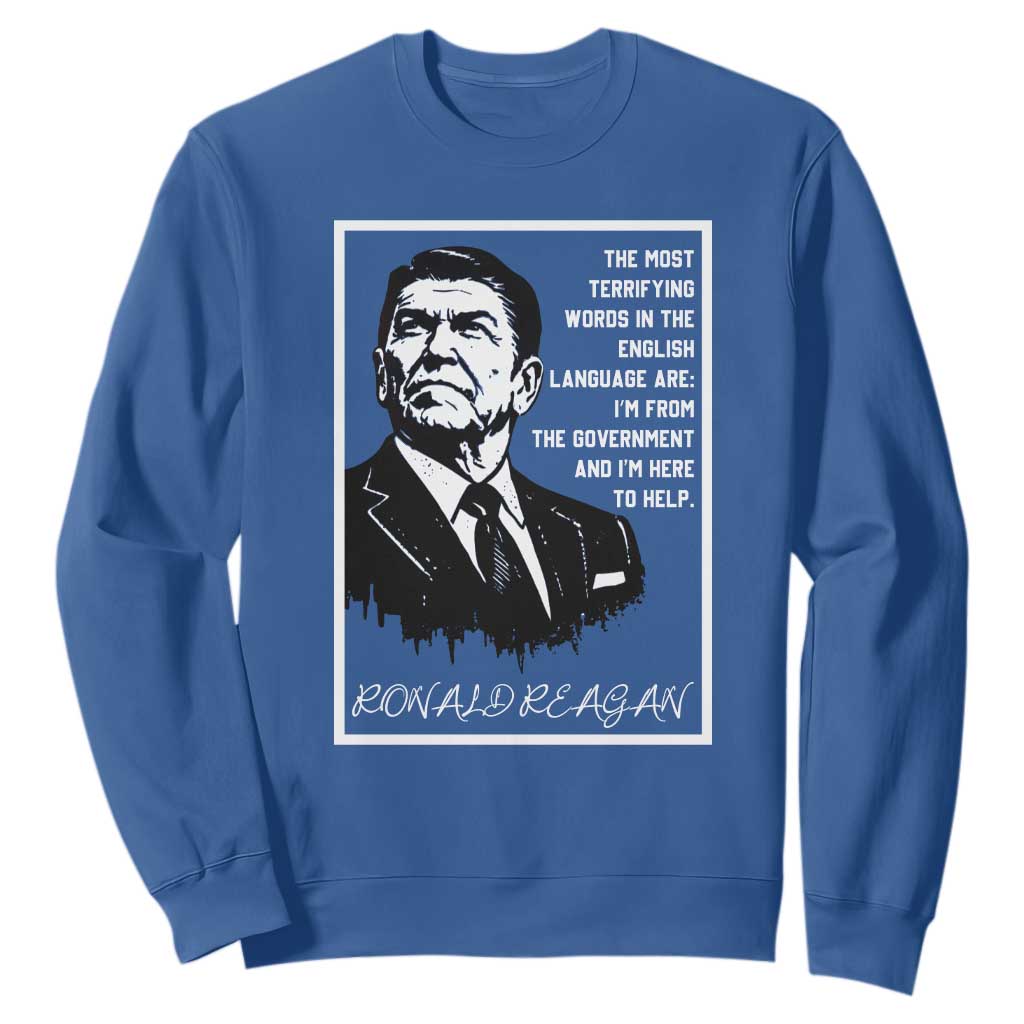 Ronald Reagan Quote Sweatshirt American Flag US President TS14 Royal Blue Print Your Wear