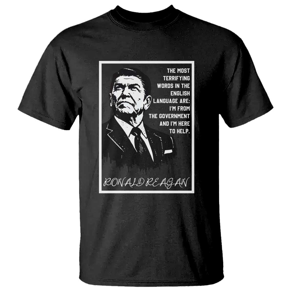 Ronald Reagan Quote T Shirt American Flag US President TS14 Black Print Your Wear