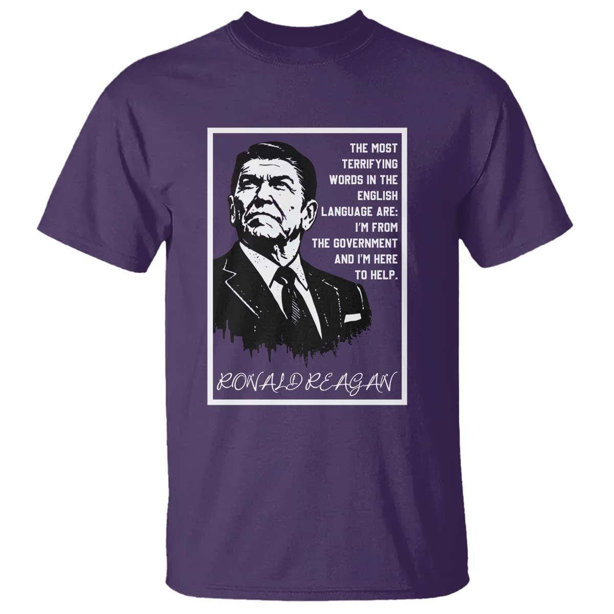 Ronald Reagan Quote T Shirt American Flag US President TS14 Purple Print Your Wear