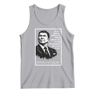 Ronald Reagan Quote Tank Top American Flag US President TS14 Athletic Heather Print Your Wear