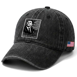 Ronald Reagan Quote Washed Cotton Baseball Cap American Flag US President TS14 Print Your Wear