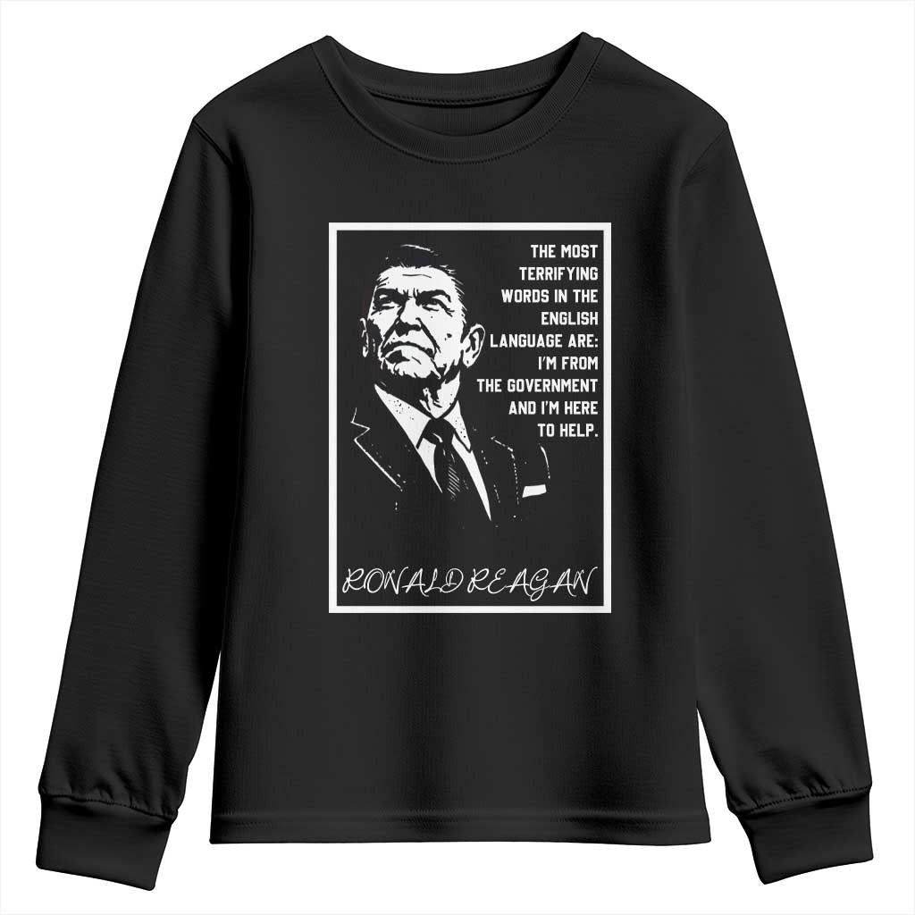 Ronald Reagan Quote Youth Sweatshirt American Flag US President TS14 Black Print Your Wear