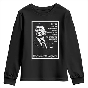 Ronald Reagan Quote Youth Sweatshirt American Flag US President TS14 Black Print Your Wear