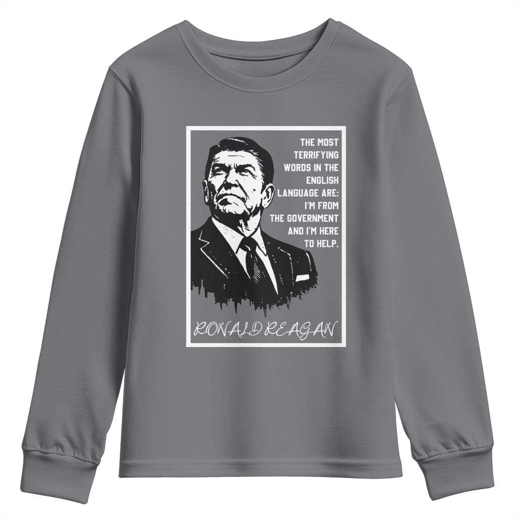 Ronald Reagan Quote Youth Sweatshirt American Flag US President TS14 Charcoal Print Your Wear