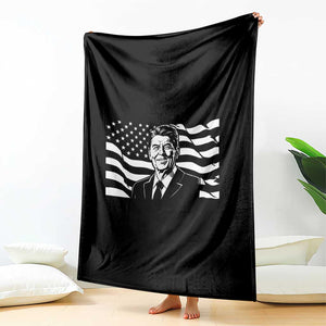 Ronald Reagan America Flag US President Throw Blanket TS14 Print Your Wear