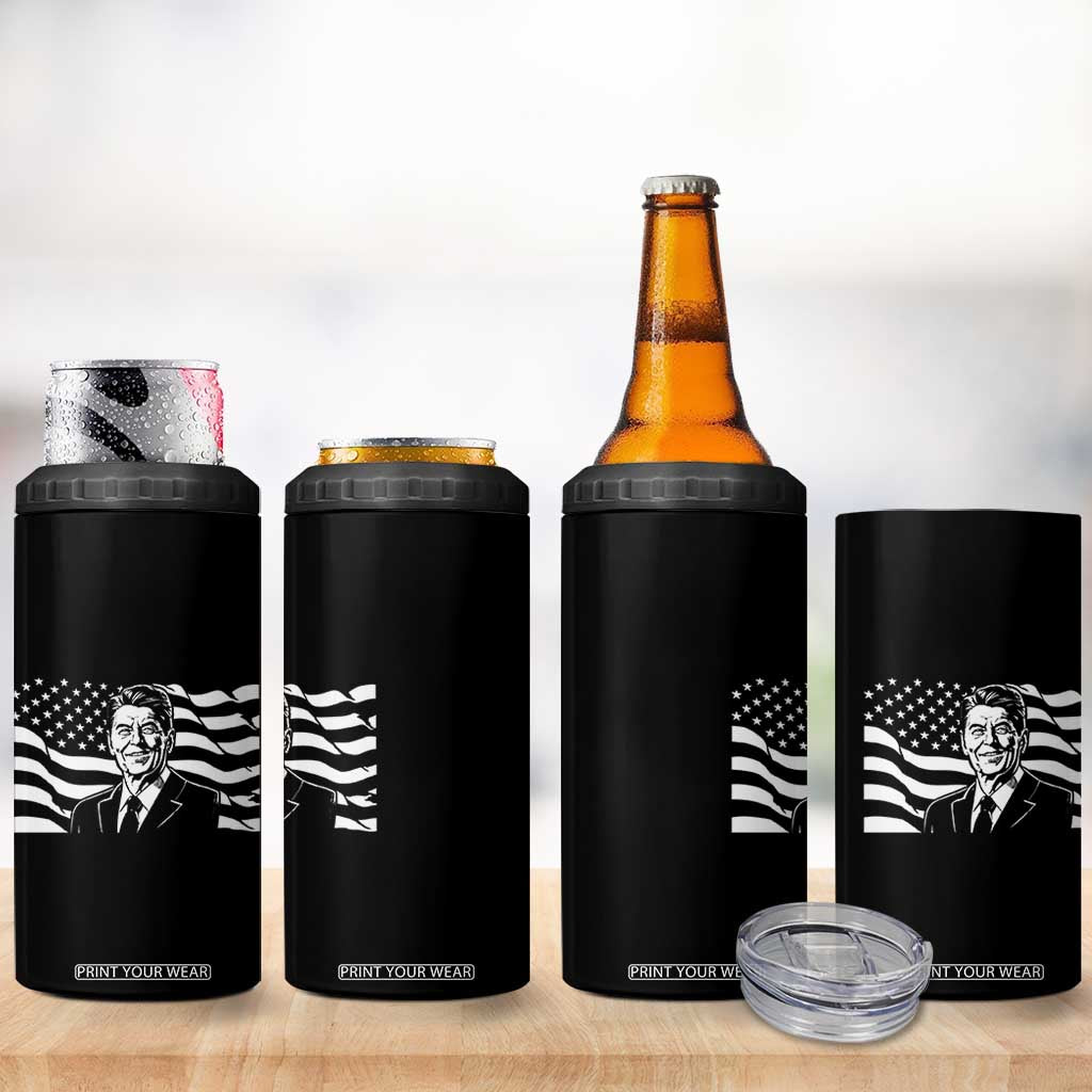 Ronald Reagan America Flag US President 4 in 1 Can Cooler Tumbler TS14 Print Your Wear