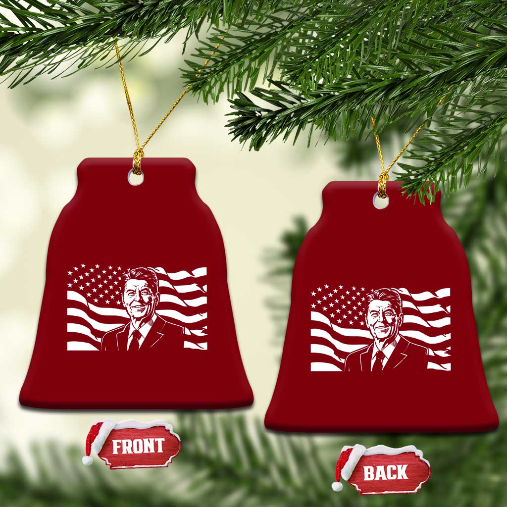 Ronald Reagan America Flag US President Ceramic Ornament TS14 Print Your Wear