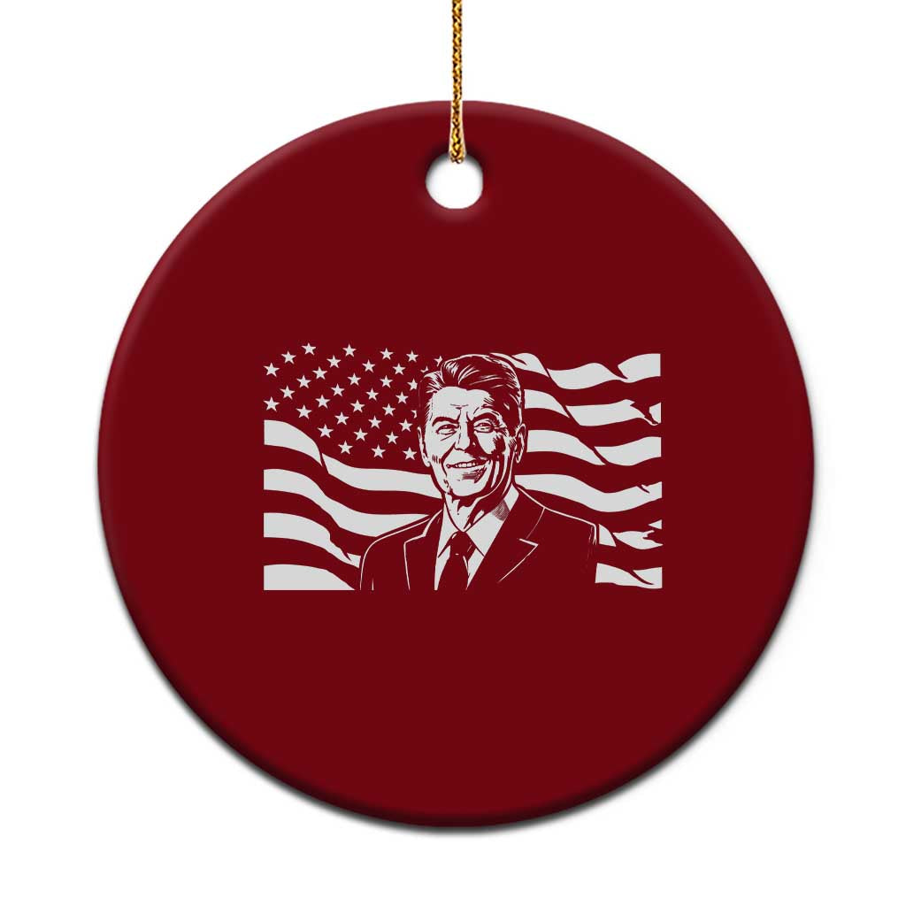 Ronald Reagan America Flag US President Ceramic Ornament TS14 1pc Red Print Your Wear