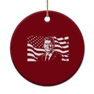 Ronald Reagan America Flag US President Ceramic Ornament TS14 1pc Red Print Your Wear