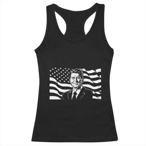 Ronald Reagan America Flag US President Racerback Tank Top TS14 Black Print Your Wear