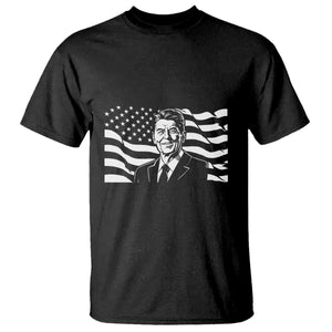 Ronald Reagan America Flag US President T Shirt TS14 Black Print Your Wear