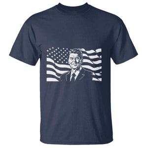 Ronald Reagan America Flag US President T Shirt TS14 Navy Print Your Wear