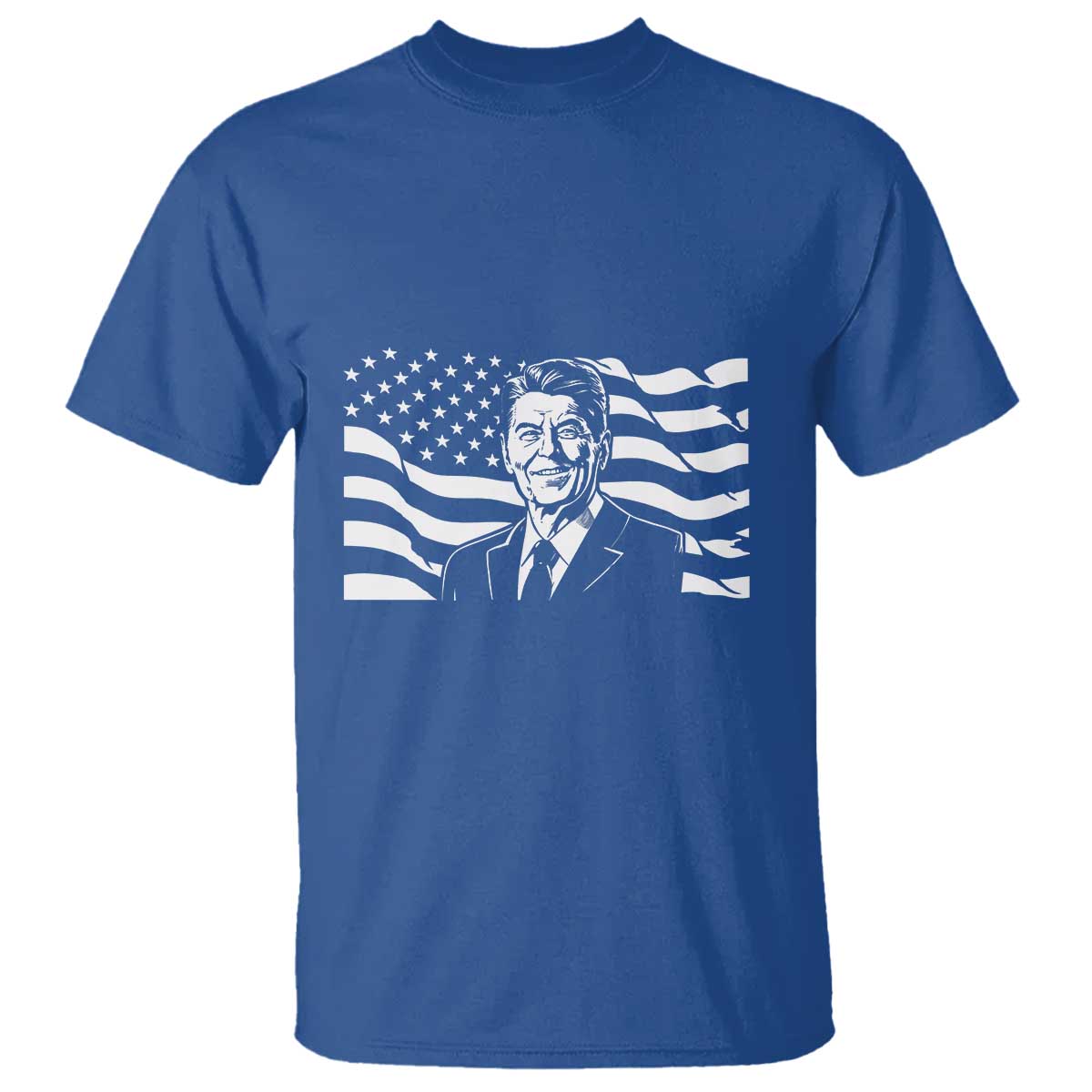 Ronald Reagan America Flag US President T Shirt TS14 Royal Blue Print Your Wear
