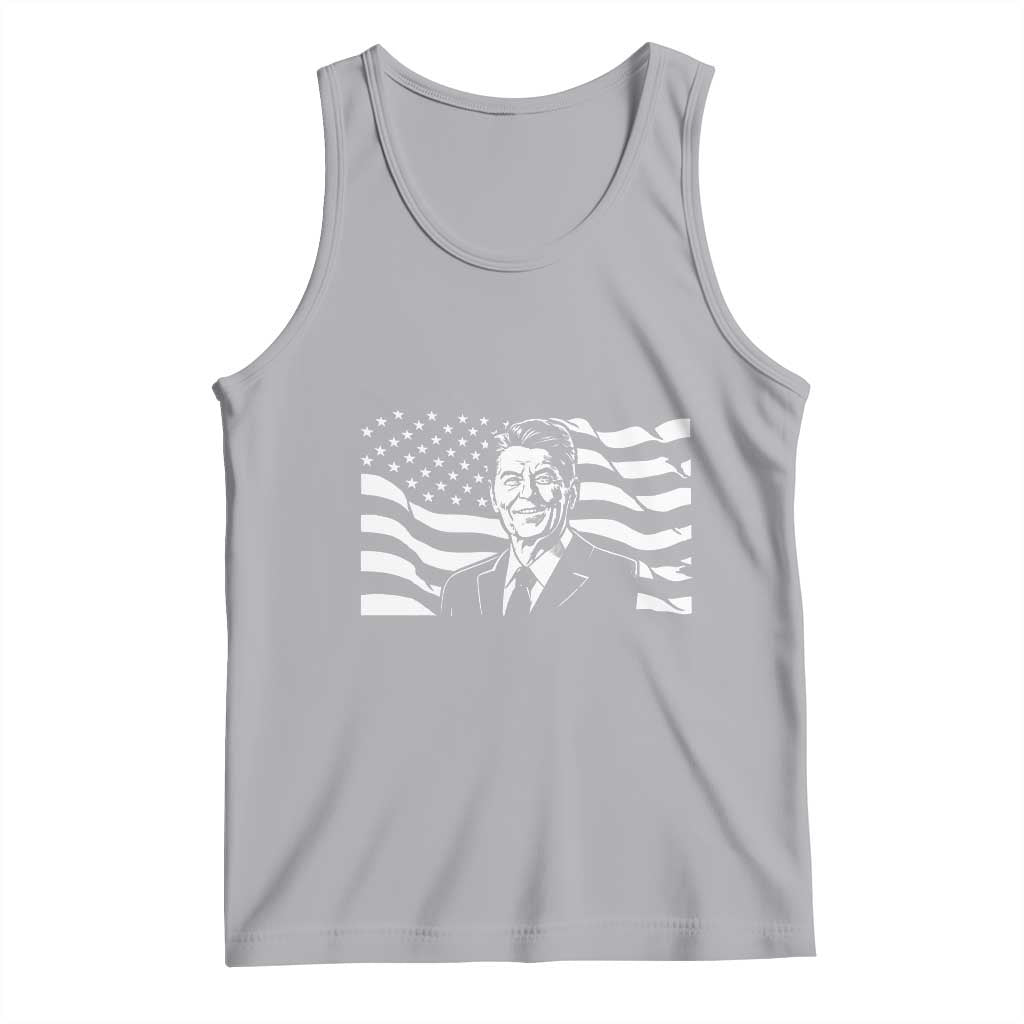 Ronald Reagan America Flag US President Tank Top TS14 Athletic Heather Print Your Wear