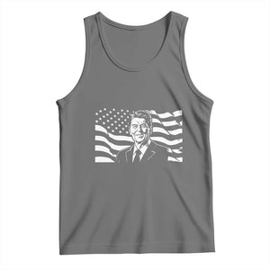 Ronald Reagan America Flag US President Tank Top TS14 Black Heather Print Your Wear