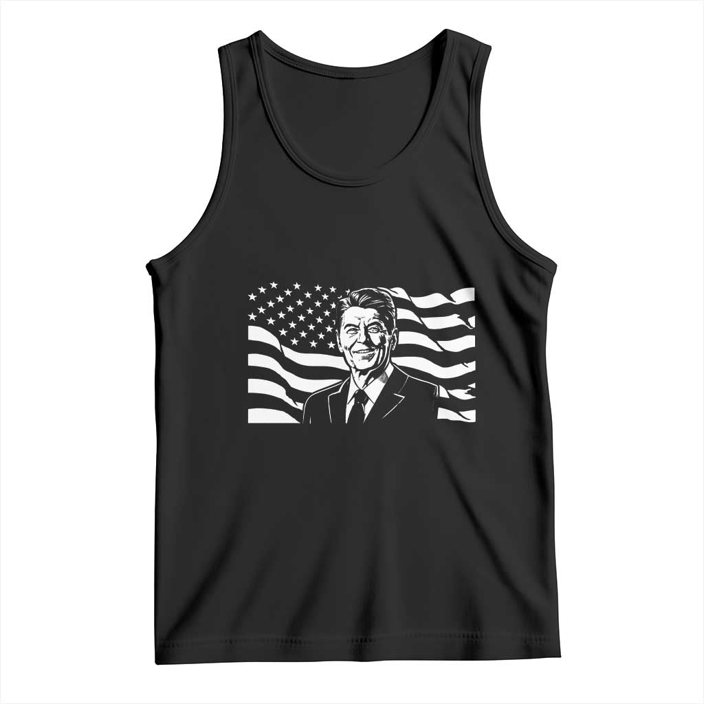 Ronald Reagan America Flag US President Tank Top TS14 Black Print Your Wear