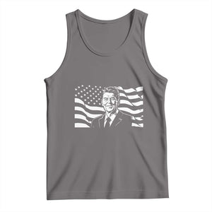 Ronald Reagan America Flag US President Tank Top TS14 Deep Heather Print Your Wear