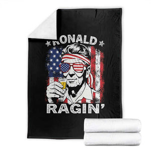 Ronald Reagan Throw Blanket 4th of July America Flag Beer TS14 Black Print Your Wear