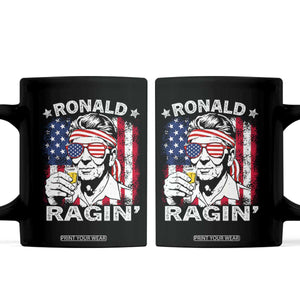 Ronald Reagan Coffee Mug 4th of July America Flag Beer TS14 Black Print Your Wear