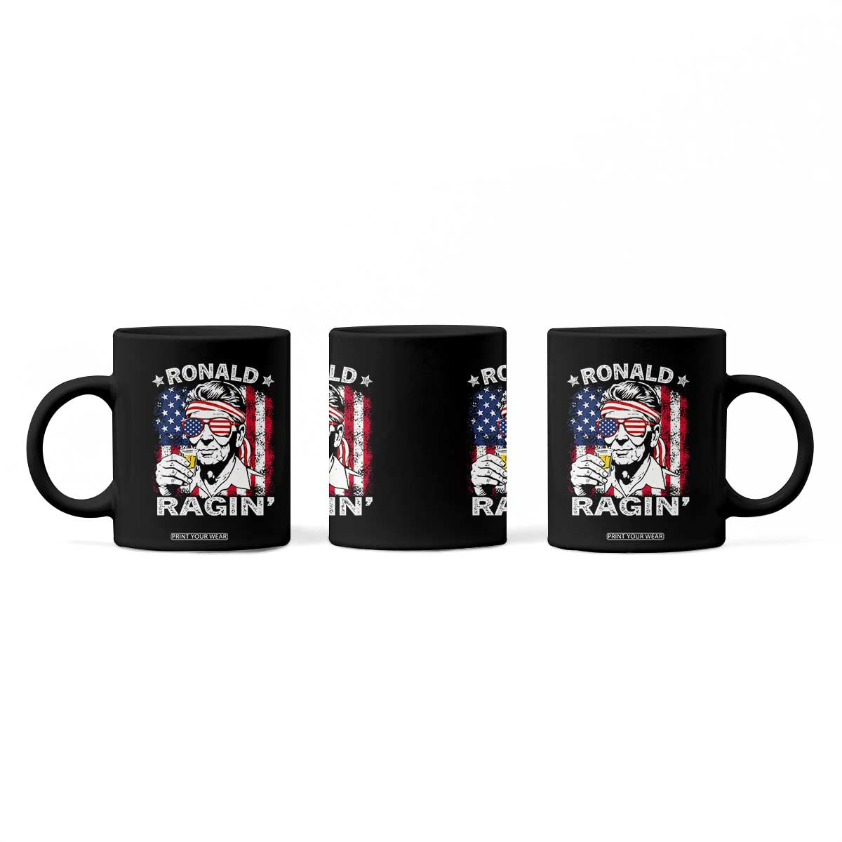 Ronald Reagan Coffee Mug 4th of July America Flag Beer TS14 Print Your Wear