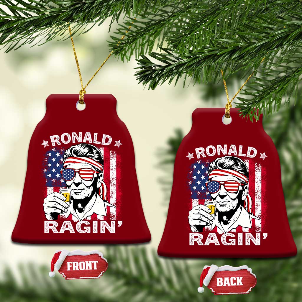 Ronald Reagan Ceramic Ornament 4th of July America Flag Beer TS14 Print Your Wear