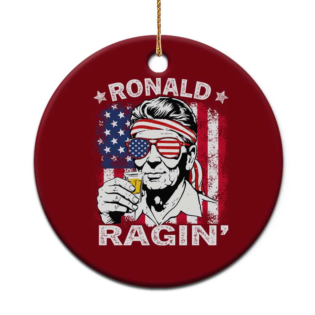 Ronald Reagan Ceramic Ornament 4th of July America Flag Beer TS14 1pc Red Print Your Wear