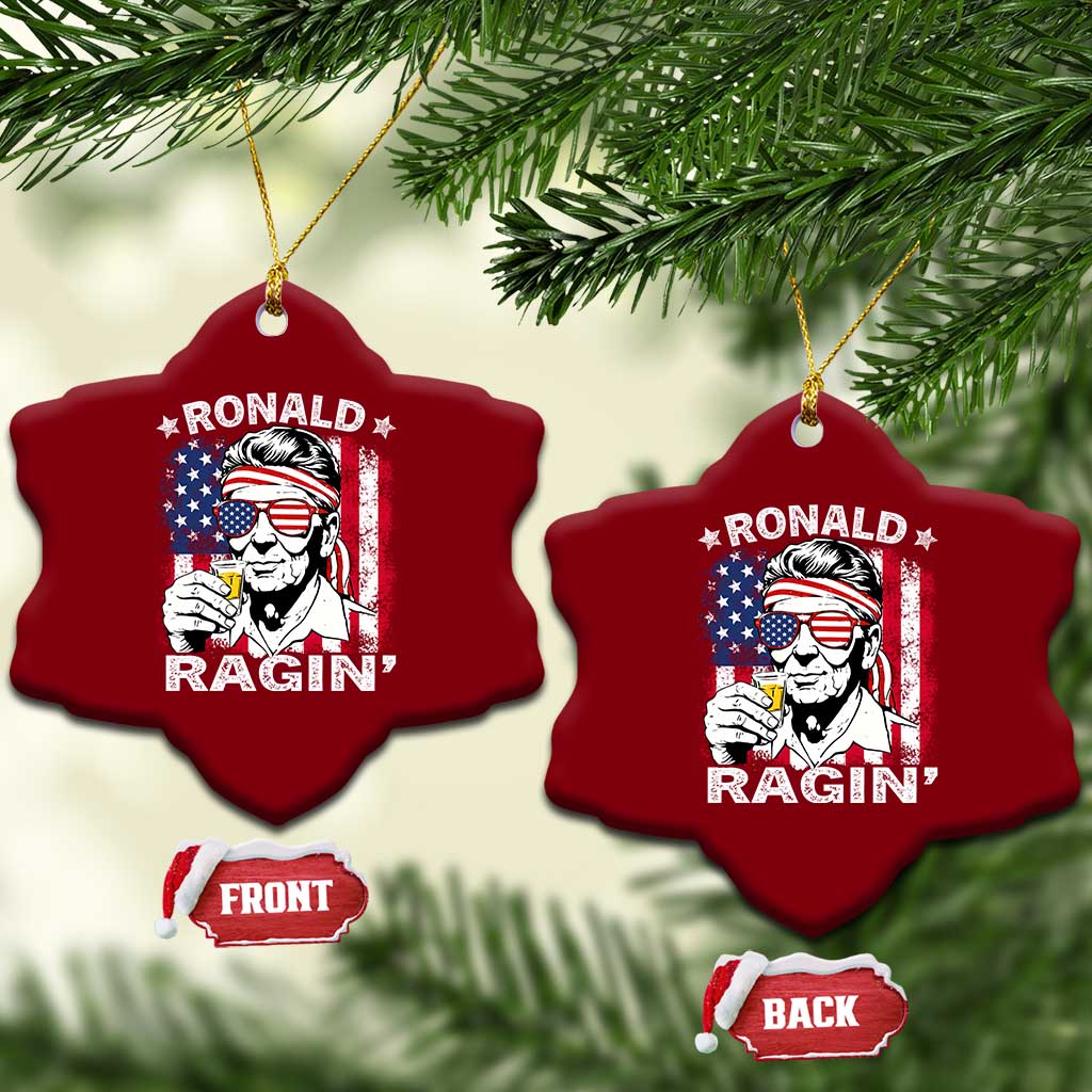Ronald Reagan Ceramic Ornament 4th of July America Flag Beer TS14 Print Your Wear
