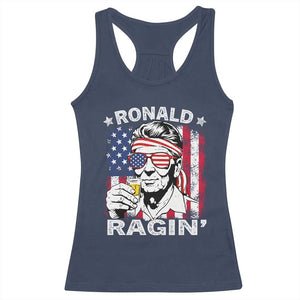 Ronald Reagan Racerback Tank Top 4th of July America Flag Beer TS14 Navy Print Your Wear