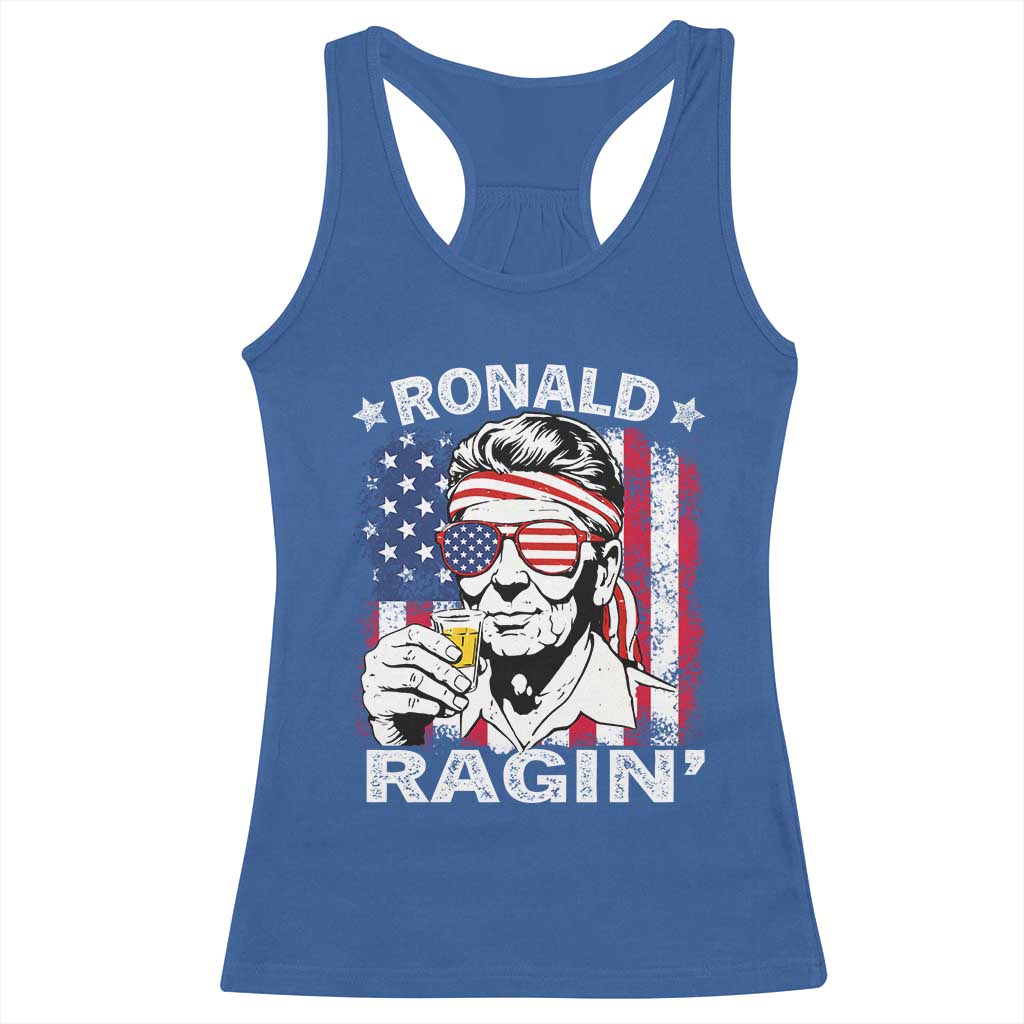 Ronald Reagan Racerback Tank Top 4th of July America Flag Beer TS14 Royal Blue Print Your Wear