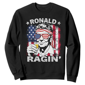 Ronald Reagan Sweatshirt 4th of July America Flag Beer TS14 Black Print Your Wear