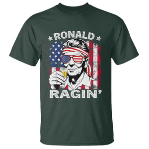 Ronald Reagan T Shirt 4th of July America Flag Beer TS14 Dark Forest Green Print Your Wear