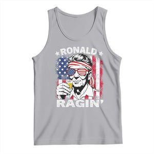 Ronald Reagan Tank Top 4th of July America Flag Beer TS14 Athletic Heather Print Your Wear